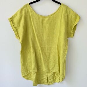 Terzo Millennio 100% Linen Short Sleeve Shirt Made in Italy size large